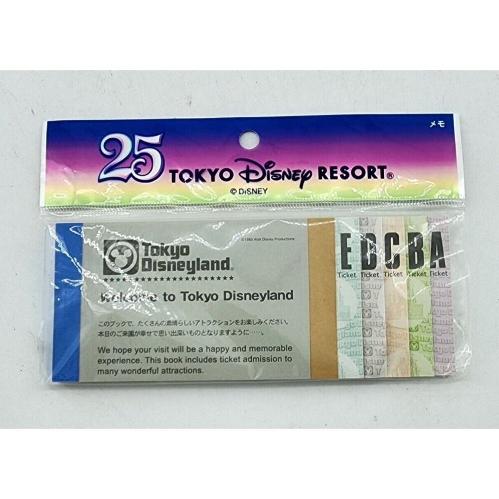 Tokyo Disney Resort 25Th‎ Anniversary Goods Big 10 Ticket Book Memo Paper